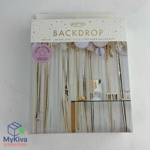 Ginger Ray Backdrop White Cream Gold Metallic Streamer Party Mix It Up